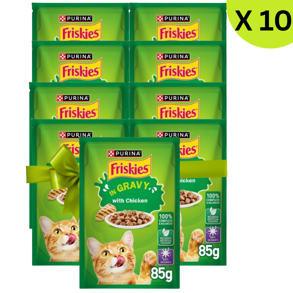 BUY 9 + 1 FREE Friskies Chicken Chunks in Gravy Wet Cat Food Pouch 85g Petfast.shop Friskies Bundles Cat Exclude Food Wet Food petfast.shop EgyptDefault Title 360.00