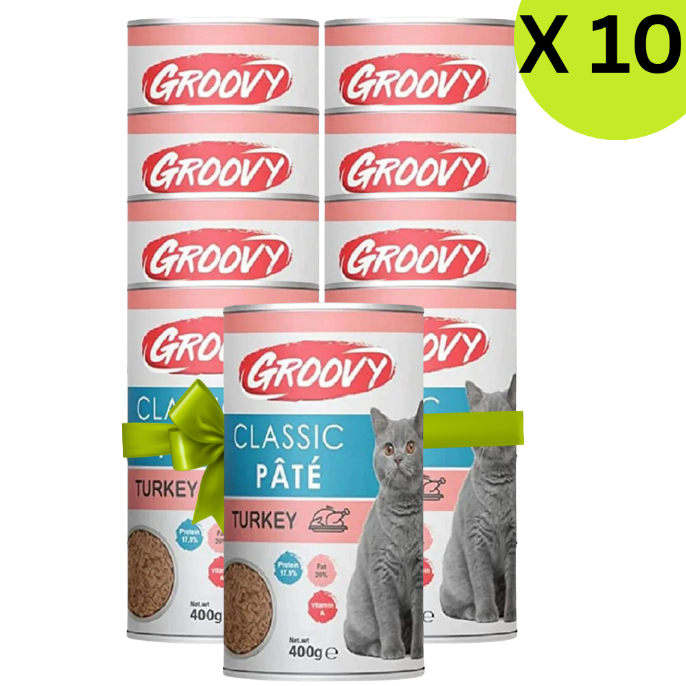 BUY 9 + 1 FREE Groovy Wet Food For Cats Classic pate turkey 400g Petfast.shop Groovy Bundles Cat Exclude Food Wet Food petfast.shop EgyptDefault Title 432.00