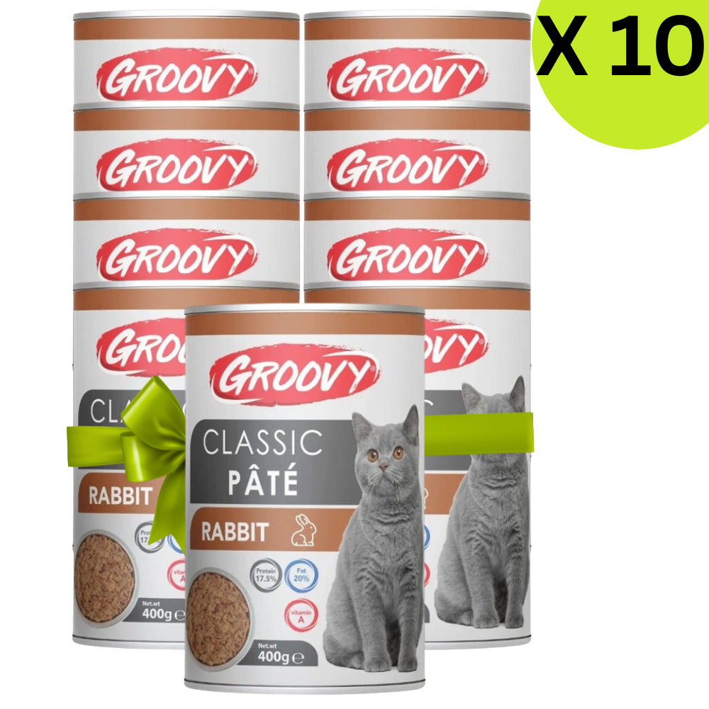 BUY 9 + 1 FREE Groovy Wet Food For Cats Classic Pate Rabbit 400g Petfast.shop Groovy Bundles Cat Exclude Food Wet Food petfast.shop EgyptDefault Title 432.00