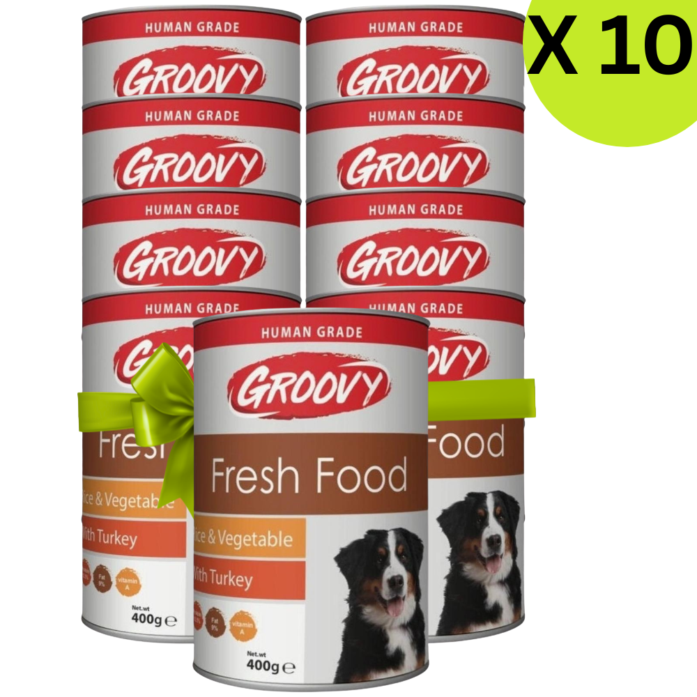 BUY 9 + 1 FREE Groovy Wet Food For Dogs Fresh Food Turkey 400g Petfast.shop Groovy Bundles Cat Exclude Food Wet Food petfast.shop EgyptDefault Title 405.00