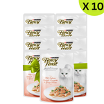 BUY 9 + 1 FREE Fancy Feast Inspirations Salmon, Spinach, Courgette & Green Beans Wet Cat Food 70g