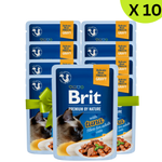 BUY 9 + 1 FREE Brit Wet Food for Adult Cat Fillets in Jelly with Tuna 85g
