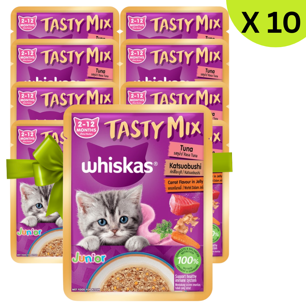 BUY 9 + 1 FREE Whiskas Wet Food for Kitten Tasty Mix Tuna & Carrot 70G Petfast.shop Whiskas Bundles Cat Exclude Food Wet Food petfast.shop Egypt 990.00