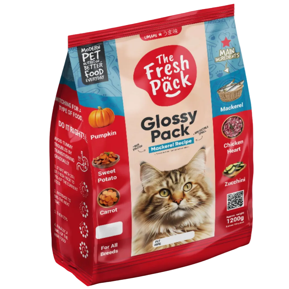 The Fresh Pack Glossy UMAMI Pack for cats - With Mackerel Fish 1200g