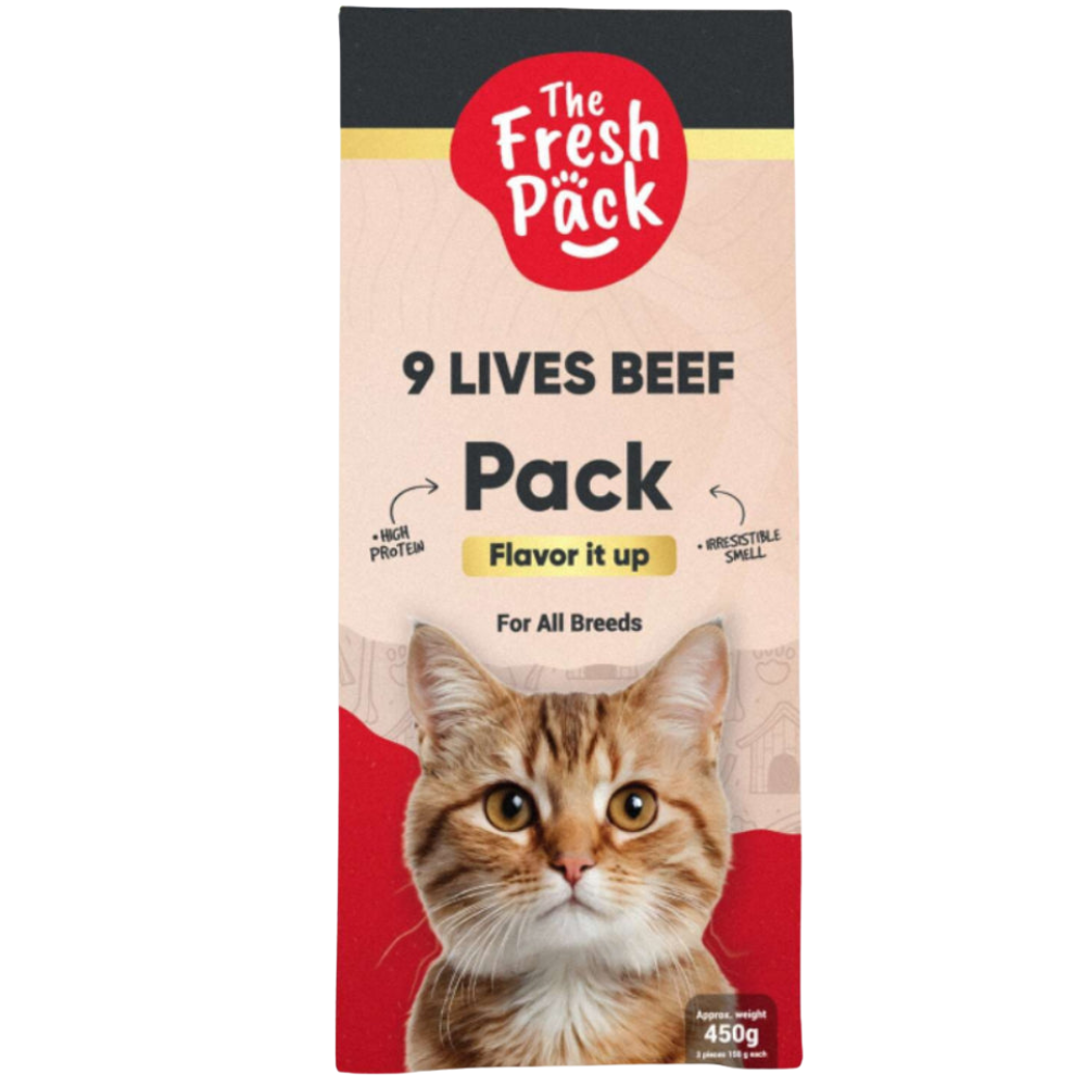 The Fresh Pack 9 Lives Beef For cats - "UMAMI" 450 Grams