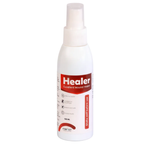 White spray bottle labeled 'Healer' on a white background