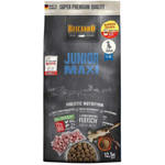 Bag of Belcando Junior Maxi dog food on a white background