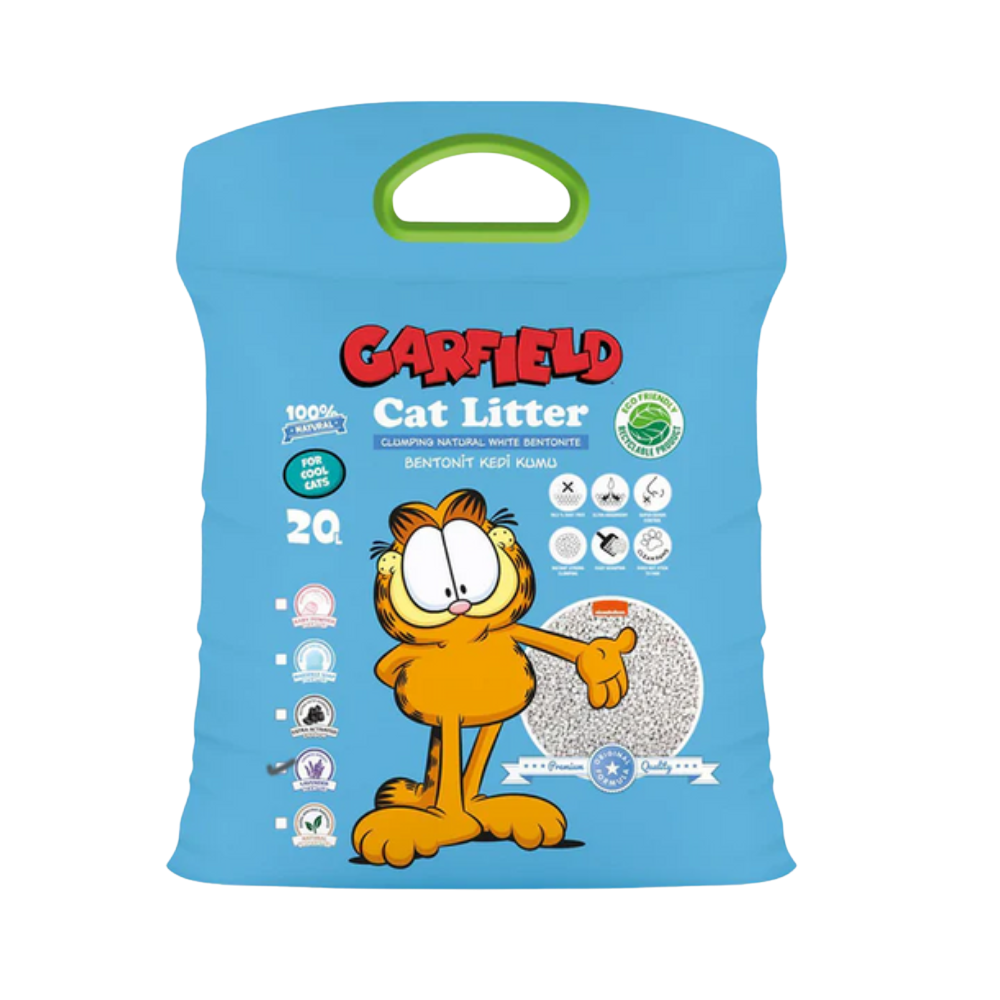 Garfield cat litter bag with cartoon character on a white background
