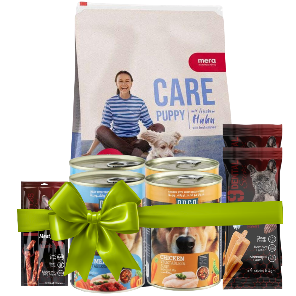 BUY Mera Puppy 10 Kg + 7 FREE (2Orgo CannedPuppy+2Chicken+2K9Dental Beef+1k9Sticks ) Petfast.shop Mera Bundles Dog Dry Food Exclude Food petfast.shop Egypt 3300.00