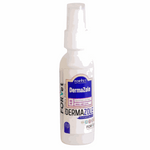 Bottle of DermaZole spray for pets on a white background