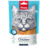 Wanpy Oven-Roasted Chicken Jerky Bites cat treat package with a cat illustration on a white background
