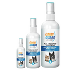 Three bottles of Omni Guard pet care products on a white background