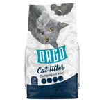 Bag of Orico cat litter with a cat's face on the packaging.