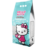 Hello Kitty branded cat litter package on a white background