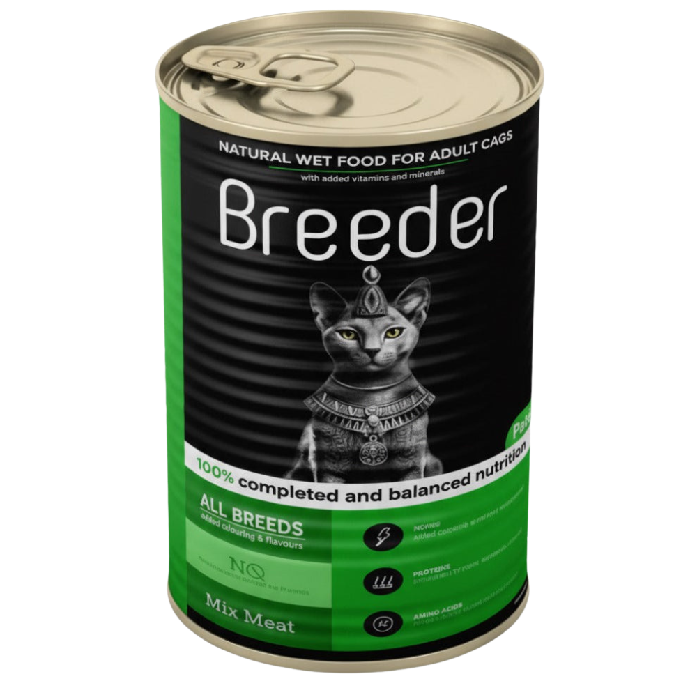 Breeder Pate Canned Food for adult cat mix meat 400g