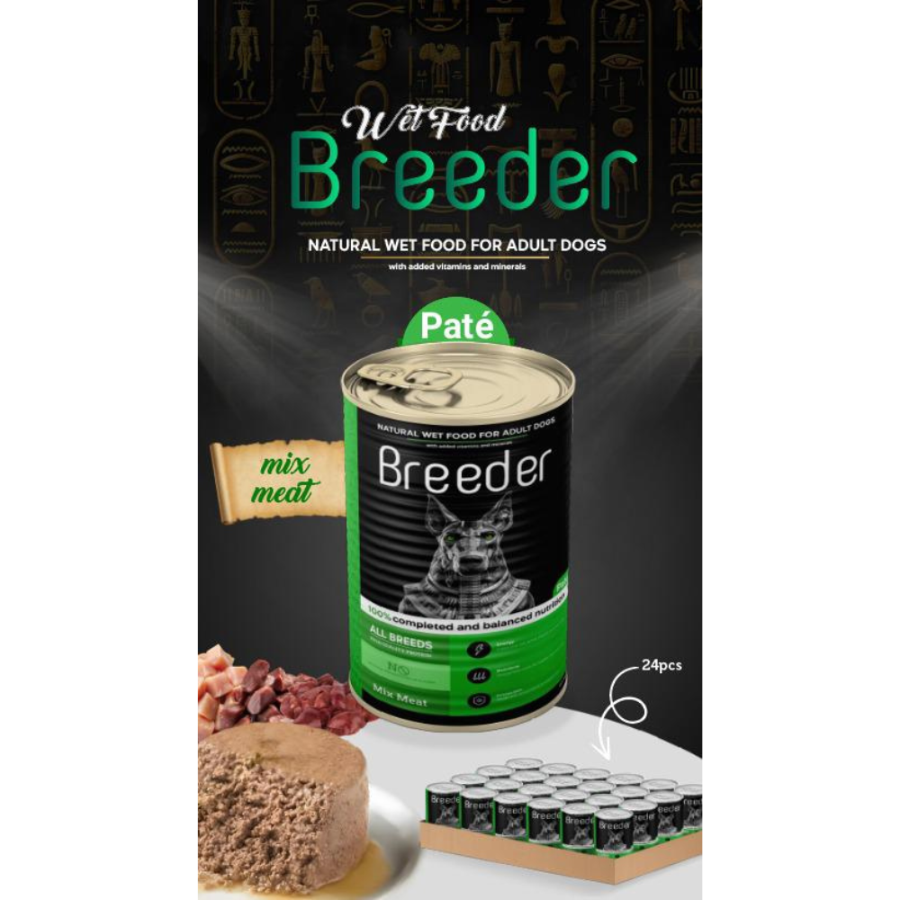 Breeder Pate Canned Food For Adult Dog Mix Meat 400 G
