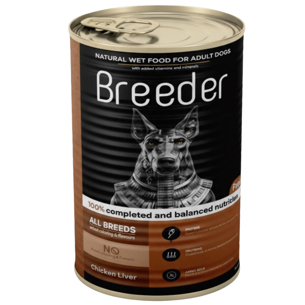 Breeder Pate Canned Food For Adult Dog Chicken With Liver 400 G