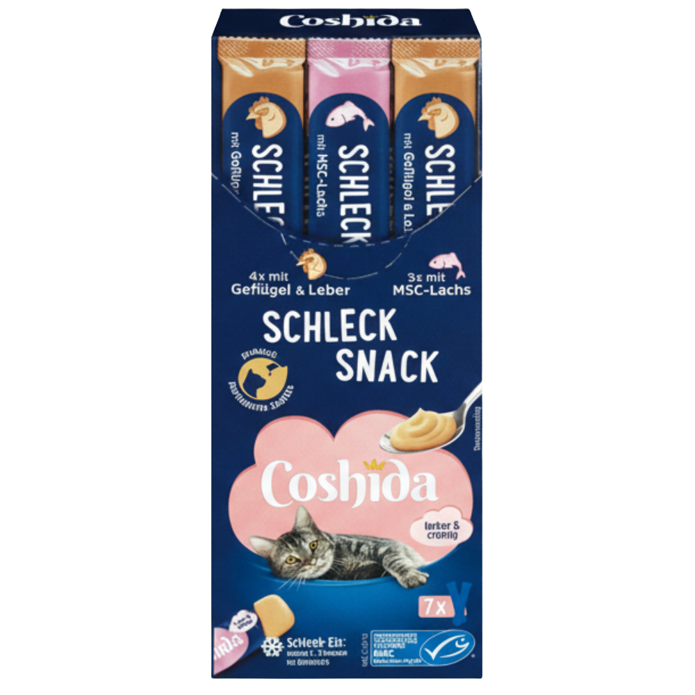 Coshida Creamy Snack Liquid Treat - for cats, with poultry, liver and salmon 7 sticks *16g Petfast.shop Coshida Cat Liquid Treat Treats petfast.shop Egypt PCO3362S Default Title 330.00