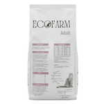 Bag of EcoFarm Adult cat food on a white background