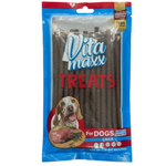 Vita Maxx dog treats packaging with a blue border and red accents.
