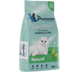 Promaster Super White clumping cat litter packaging on a white background