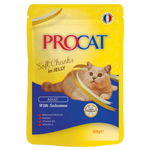 Procat cat food pouch with a cat on the label on a white background