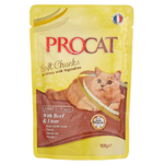 Procat cat food pouch with a cat on the label on a white background