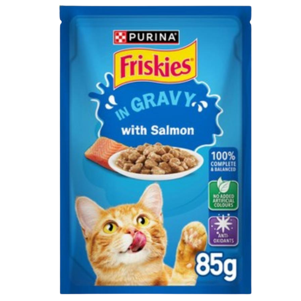 Buy 5+1 Free Friskies Salmon Chunks in Gravy Wet Cat Food Pouch 85g
