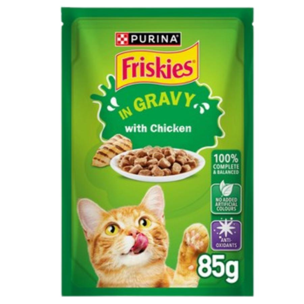 BUY 9 + 1 FREE Friskies Chicken Chunks in Gravy Wet Cat Food Pouch 85g