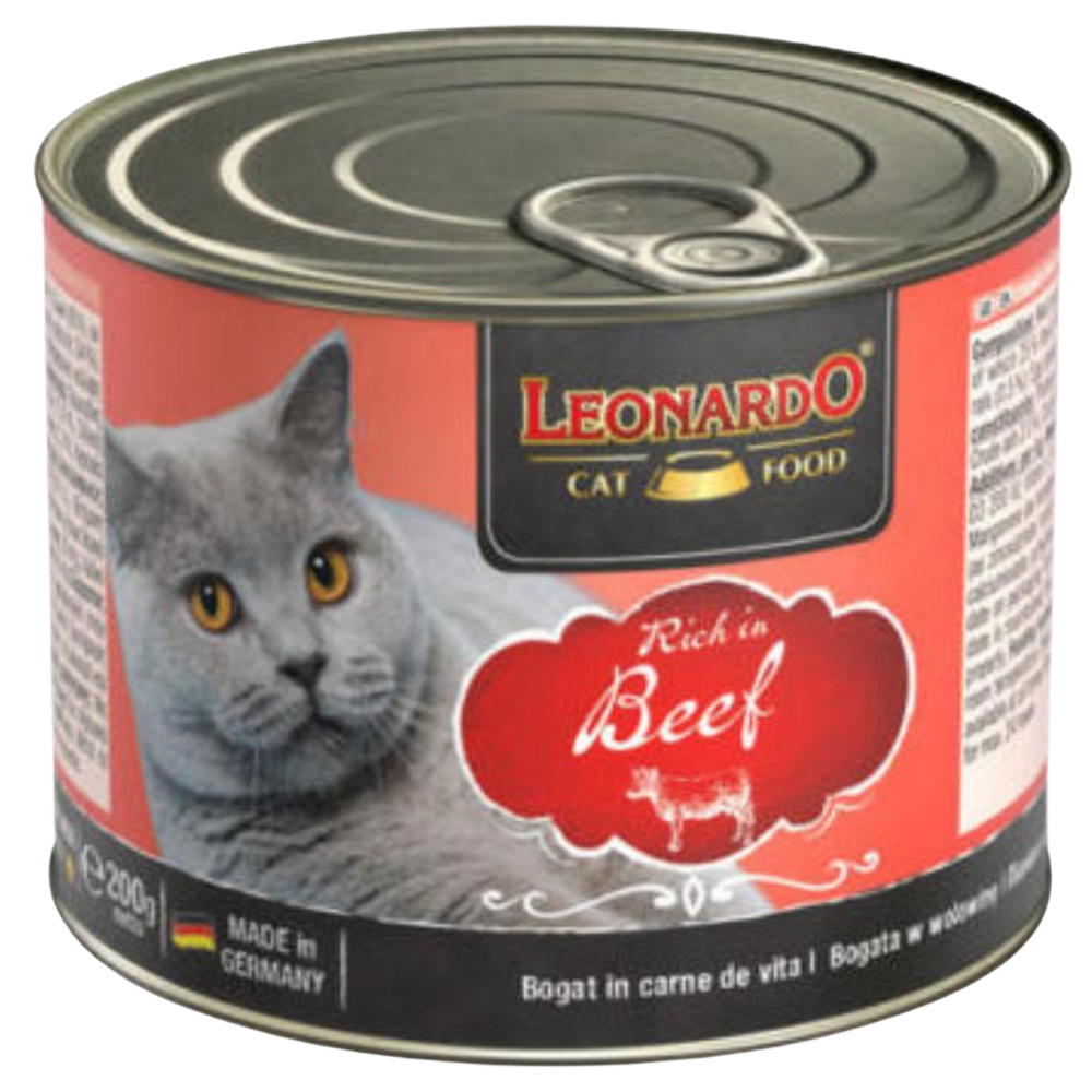 LEONARDO Rich In Beef Wet Food 200 G Petfast.shop Leonardo Cat Food Wet Food petfast.shop Egypt PLE2419S Default Title 110.00