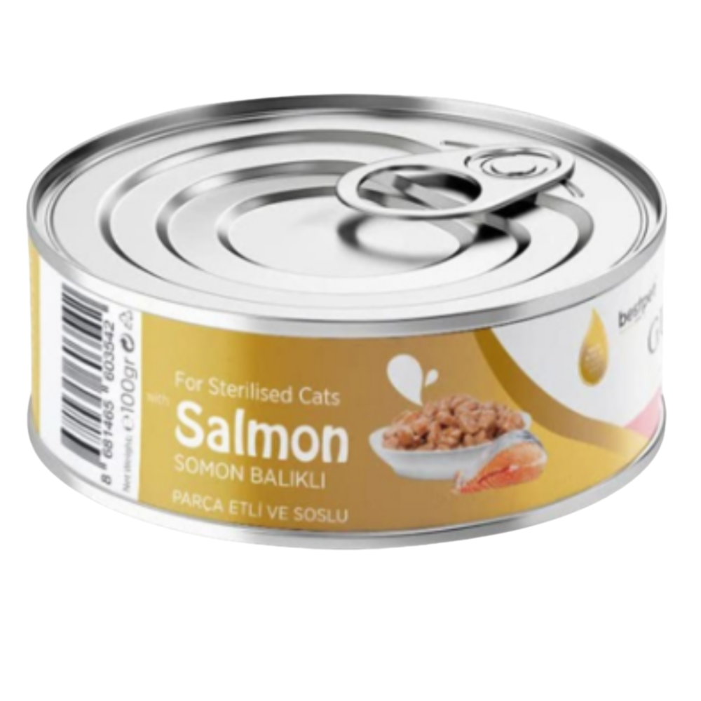 BUY 9 + 1 FREE Best Pet Gurme Adult Cat With Salmon Sterilised 100g