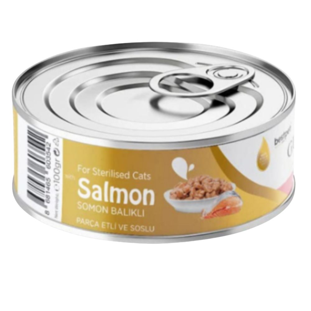 Best Pet Gurme Adult Cat With Salmon Sterilised 100g Petfast.shop Bestpet Cat Food Wet Food petfast.shop Egypt PBE2448S45.00