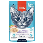 Wanpy kitten food pouch with a cat's face on the label