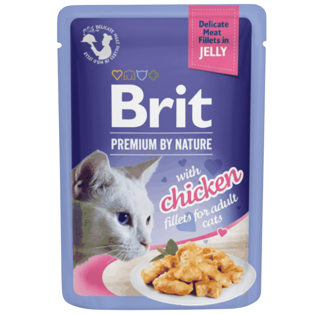 Brit Wet Food for Adult Cat Fillets in Jelly with Chicken 85g Petfast.shop