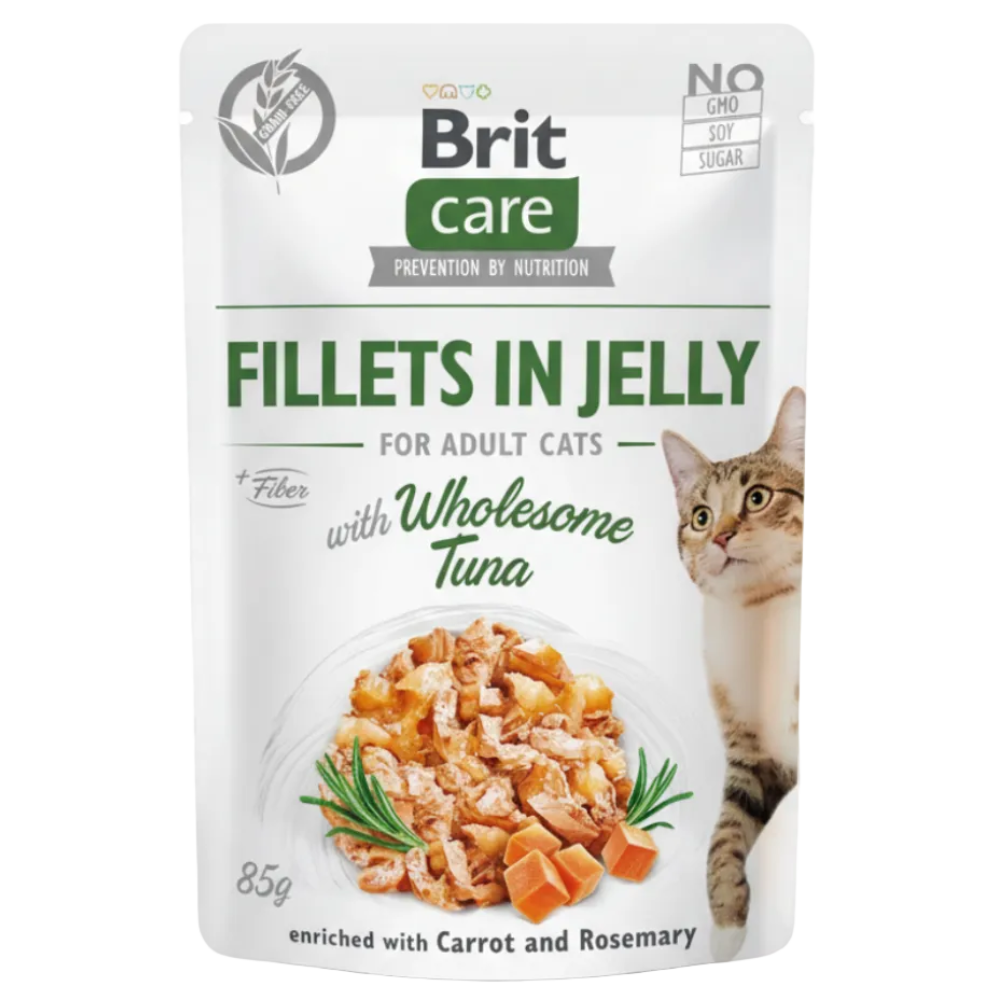 BUY 9 + 1FREE Brit Care Wet Food For Adult Cat Fillets In Jelly With Wholesome Tuna 85 G Petfast.shop Brit Bundles Cat Exclude Food Wet Food petfast.shop Egypt 630.00