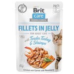 Cat food package with 'Brit care' branding and a cat on the label