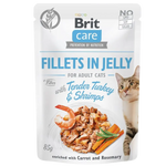 Brit Care Wet Food For Adult Cat Fillets In Jelly With Tender Turkey & Shrimps 85 G