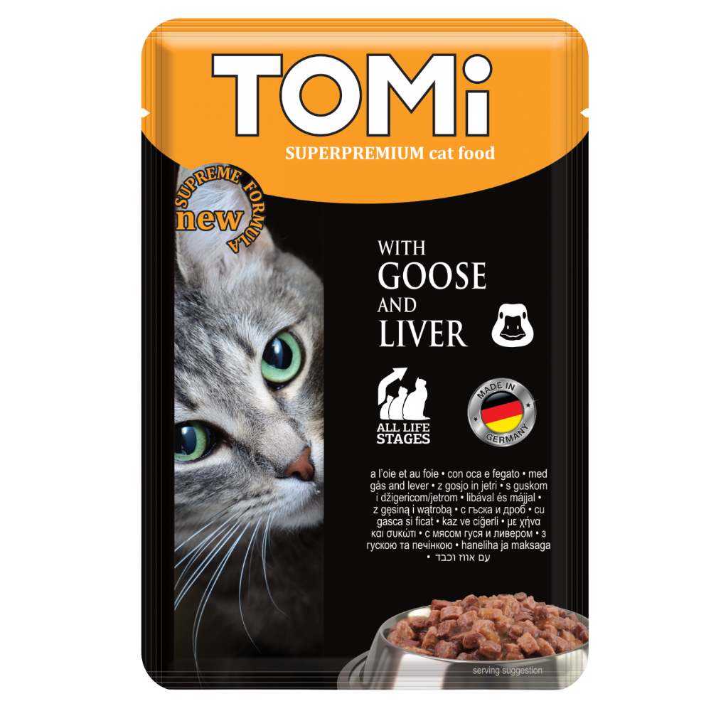 BUY 9 + 1 FREE Tomi with Goose & Liver Cat Wetfood (100G)