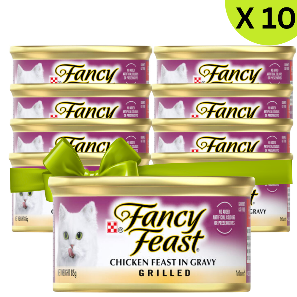 BUY 9 + 1 FERR Fancy Feast Grilled Chicken Feast in Gravy Wet Cat Food 85g