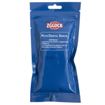 Blue package of ZGGDCB pets dental snack on a white background