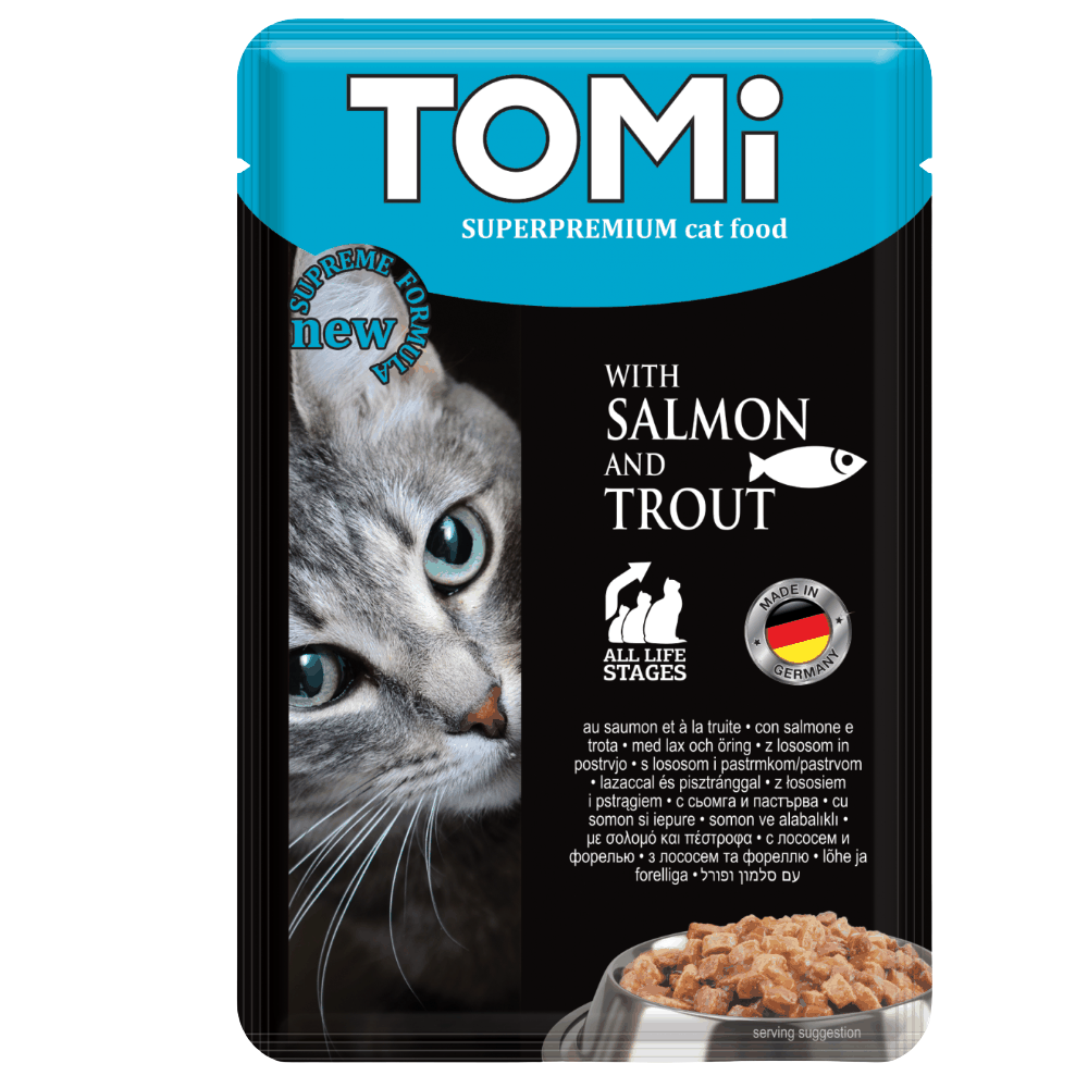 Tomi with Salmon & Trout Cat Wetfood (100G) Petfast.shop Tomi Cat Food Wet Food petfast.shop Egypt PTO2107S Default Title 55.00
