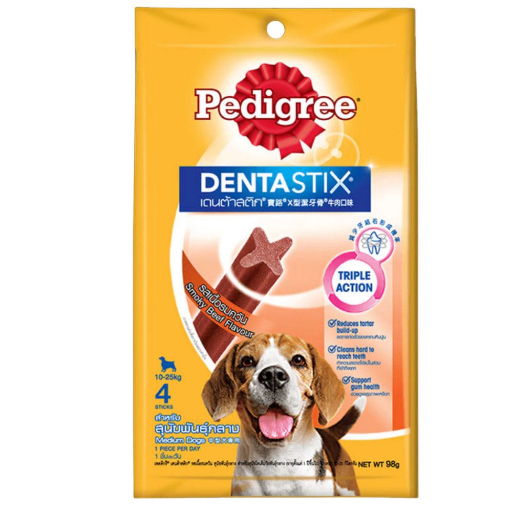 Pedigree Treat For Dog 10-25Kg DentaStix Smoky Beef Flavour 4 STicks 98G Petfast.shop Pedigree Dental Treat Dog Exclusive Food Treats petfast.shop Egypt PPE4748S Default Title 325.00