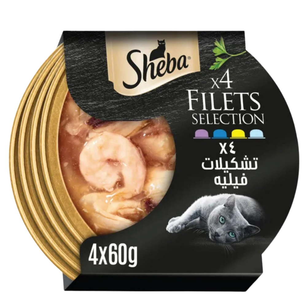Sheba Filets Selection in Gravy Wet Food for Cats 4*60g Petfast.shop Sheba Cat Exclusive Food Wet Food petfast.shop Egypt PSH3813S Default Title 850.00