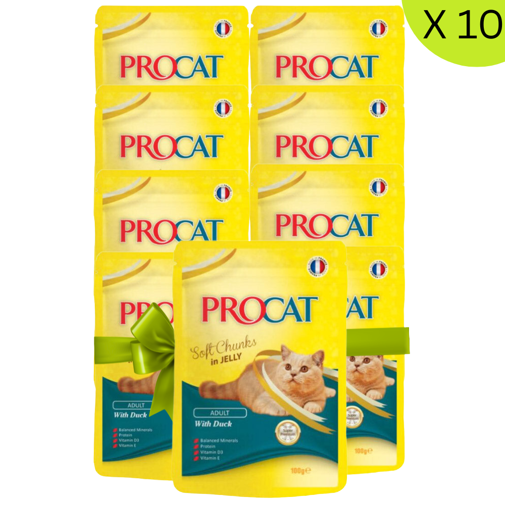 BUY 9 + 1 FREE Procat Soft with Duck 100g Petfast.shop ProCat Bundles Cat Exclude Food Wet Food petfast.shop Egypt PBU5379S Default Title 450.00