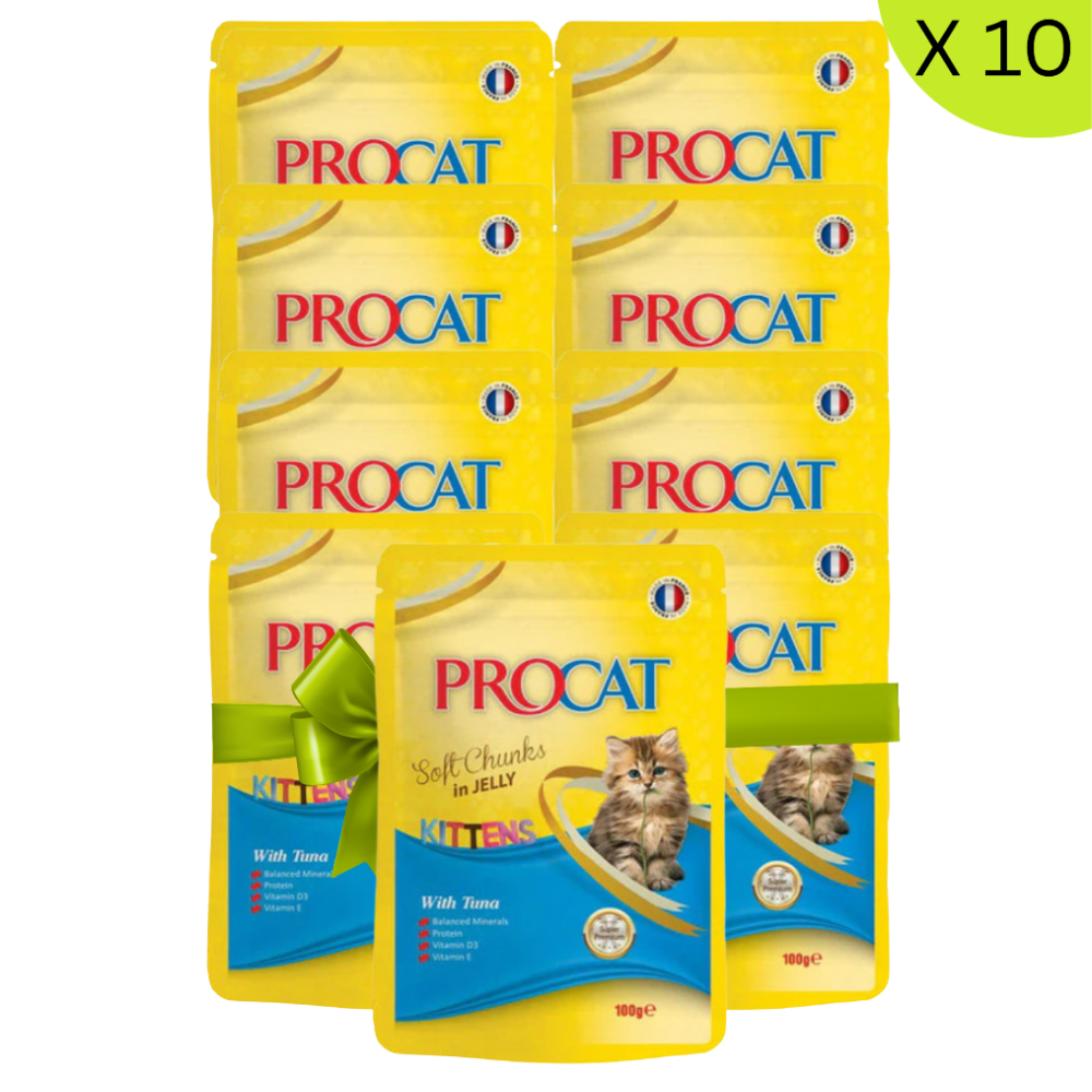 BUY 9 + 1 FREE Procat Kittens Soft With Tuna 100g Petfast.shop ProCat Bundles Cat Exclude Food Wet Food petfast.shop Egypt PBU5377S Default Title 450.00