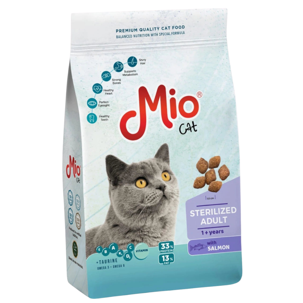 Mio Adult Sterilized Cat Dry Food With Salmon 1 kg Petfast.shop Mio Cat Dry Food Food petfast.shop Egypt PMI2832S Default Title 315.00
