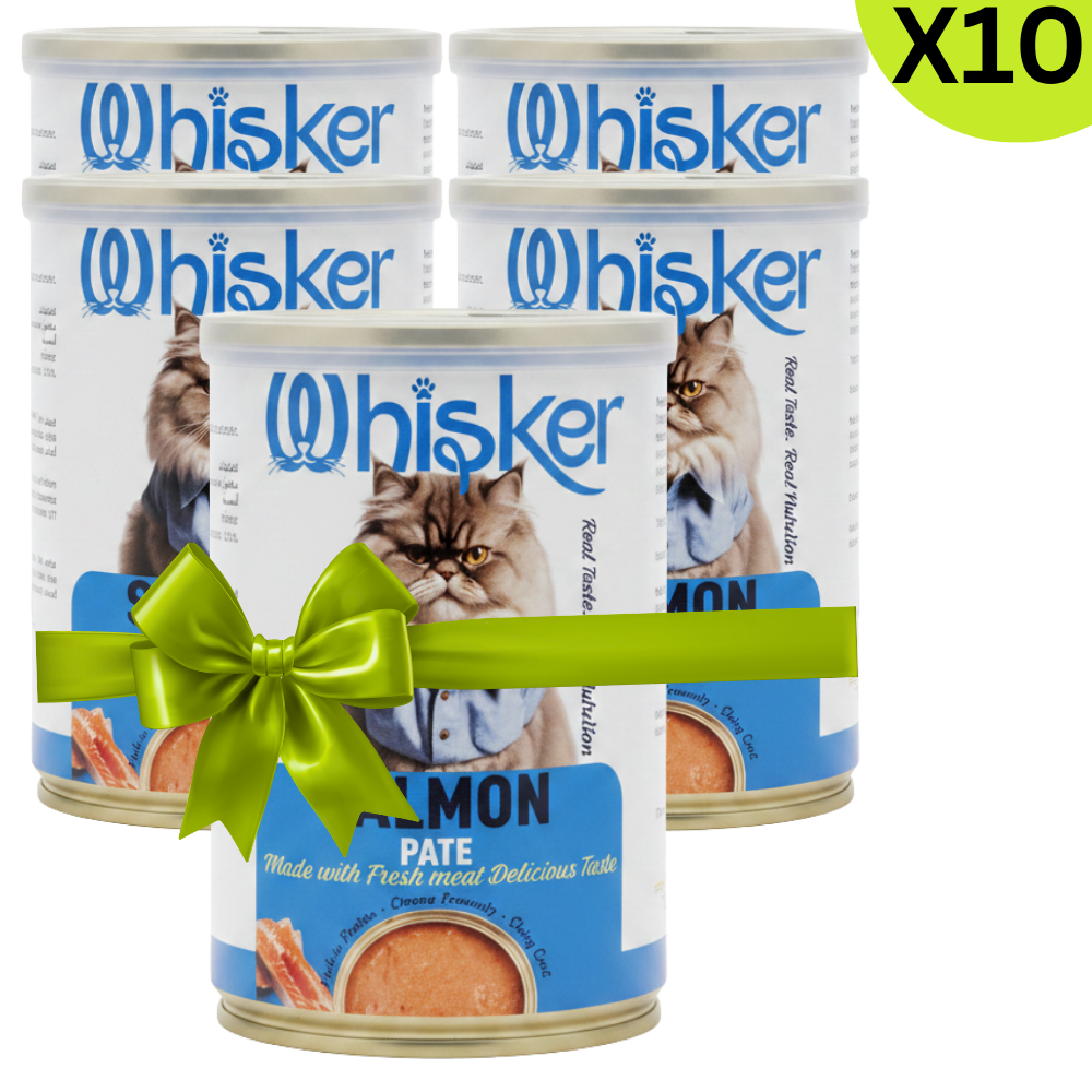 Buy 9 + 1 FREE Whisker Wet Food For Adult Cat Salmon Pate 400 g Petfast.shop Whisker Bundles Cat Food Wet Food petfast.shop EgyptDefault Title 450.00