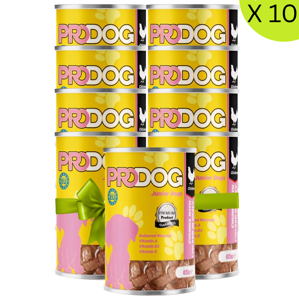 BUY 9 + 1 FREE Pro Dog Wet Food For Junior Dogs Chicken 415G Petfast.shop Pro Dog Bundles Dog Exclude Food Wet Food petfast.shop Egypt PBU5375S Default Title 675.00