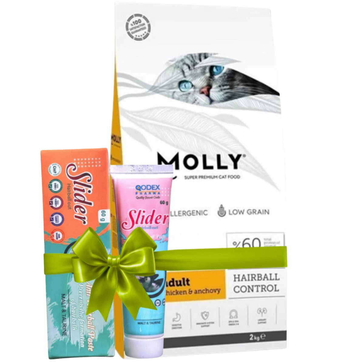 OFFER Molly Cat Food Hairball Chicken & Anchovy 2Kg + Slider Anti Hairball 60 G Petfast.shop Molly Bundles Cat Dry Food Exclude Food petfast.shop Egypt 1160.00