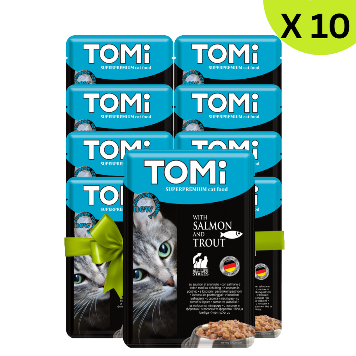 BUY 9 + 1 FREE Tomi with Salmon & Trout Cat Wetfood (100G) Petfast.shop Tomi Bundles Cat Exclude Food Wet Food petfast.shop EgyptDefault Title 495.00